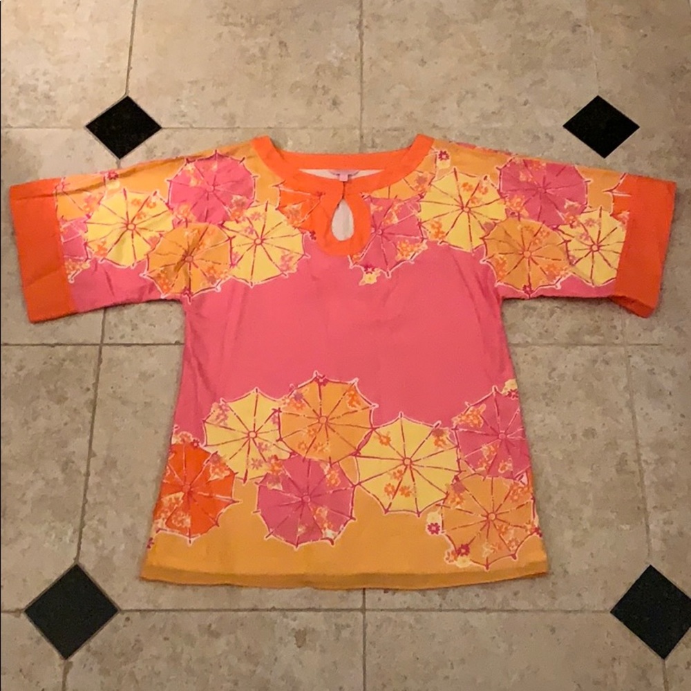 Lilly Pulitzer Tunic Beaded Top Larger Fit size S